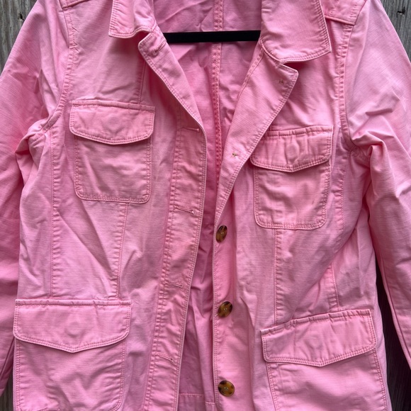 TALBOTS Pink Montauk Twill Jacket Coat Women’s Medium - Picture 4 of 12